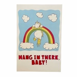 Limited Edition Unicorn “Hang In There Baby” Original Art Print 12x18 Poster